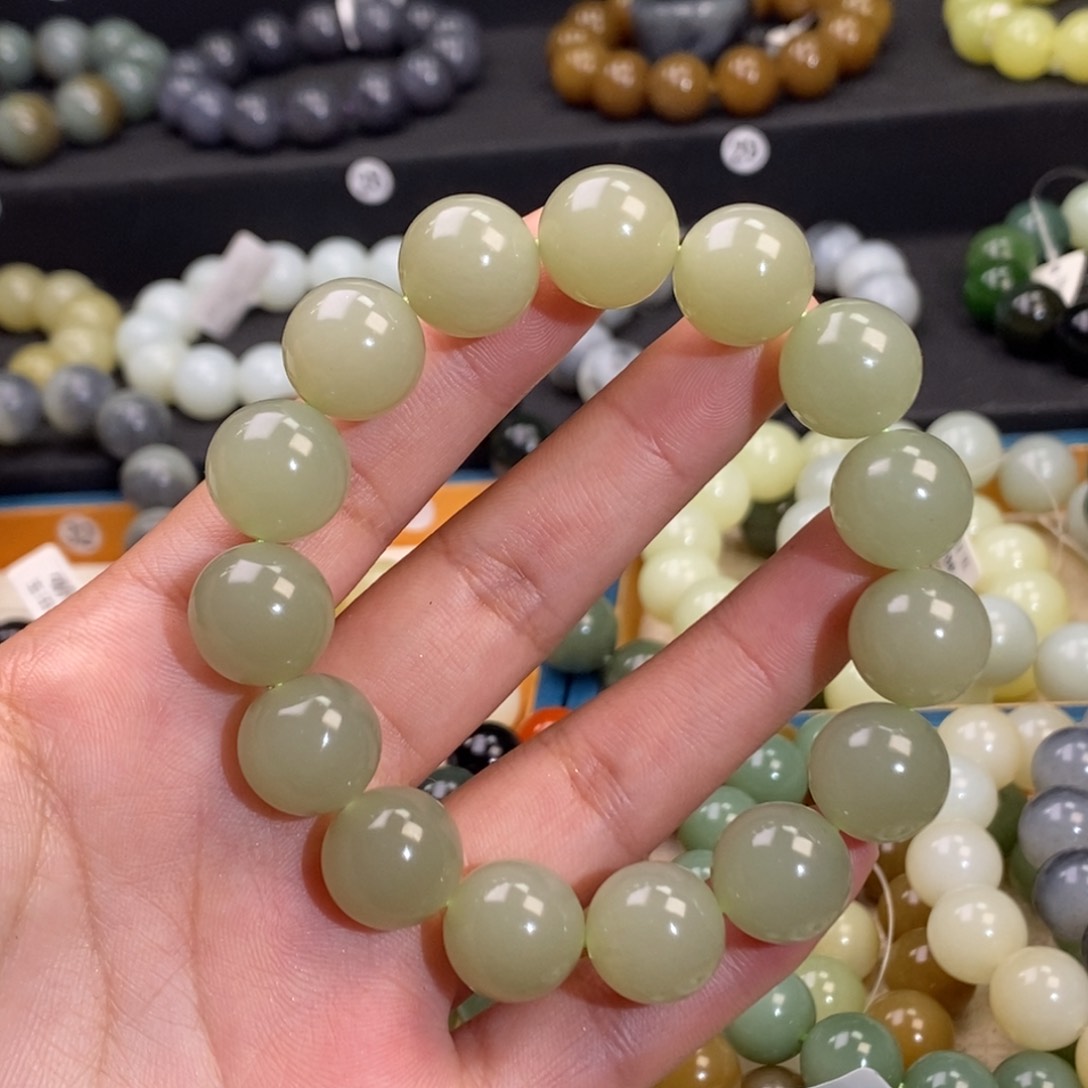 和田玉手串未镶嵌W14