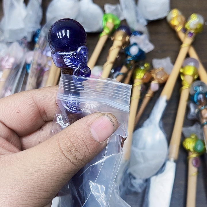 竹***泠摆件紫晶未镶嵌水晶