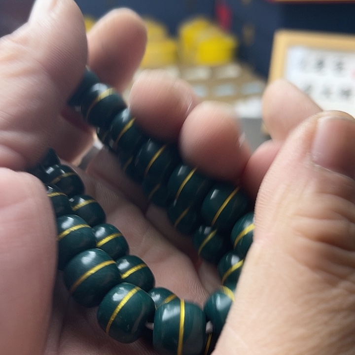 塑料绿送卡1.2镶嵌桶珠绿色