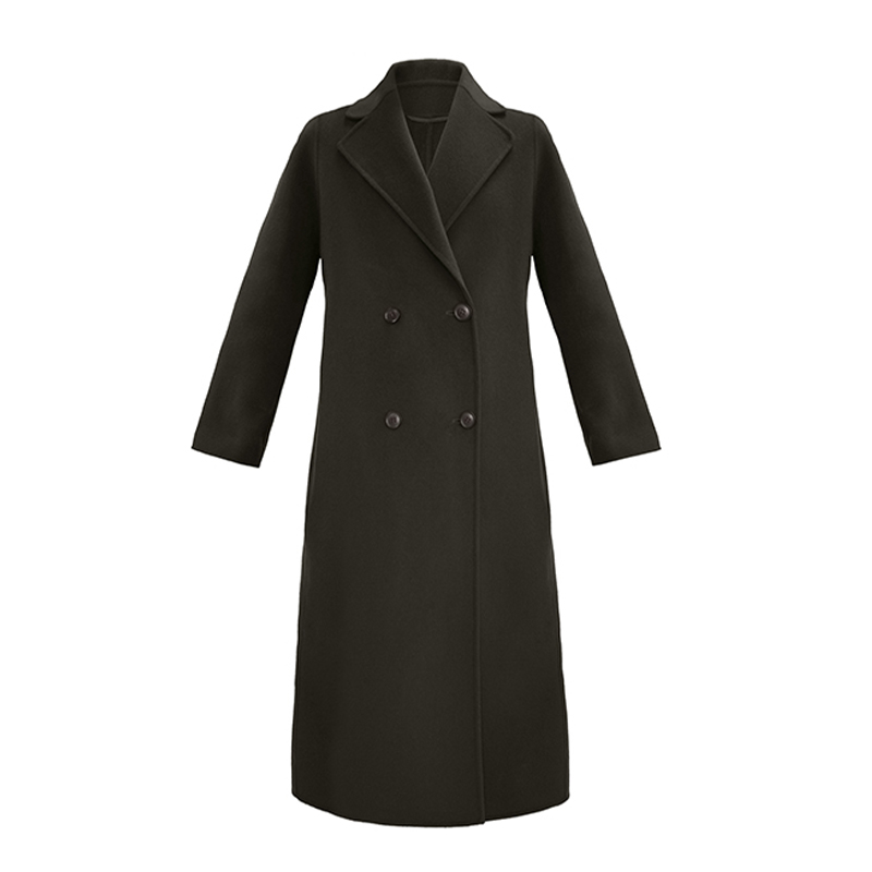 越月越Y27015女士毛呢大衣中长款时尚双面毛呢气质网红双面呢外套