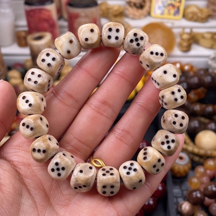 驼骨其他鹿角雕刻14骰子