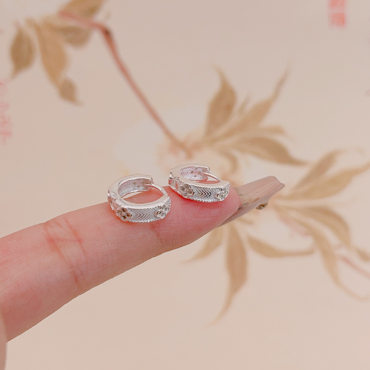 足银耳饰 【磨砂四叶草】轻奢气质小众精致足银耳扣（可搭同款项链）