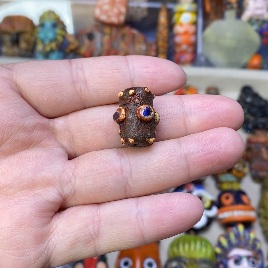 琉璃颈饰福利蜻蜓眼筒珠003