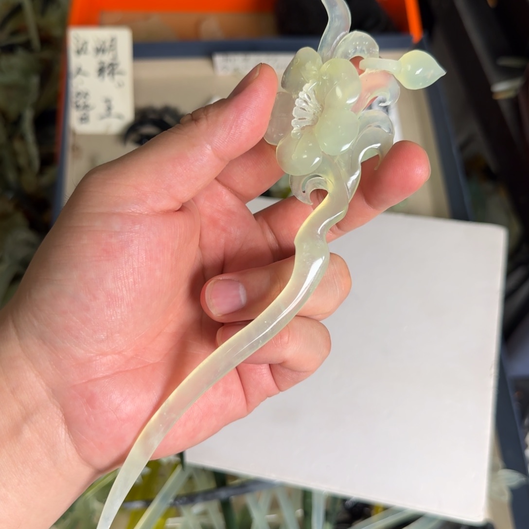 岫玉发饰未镶嵌岫玉发簪就是好看
