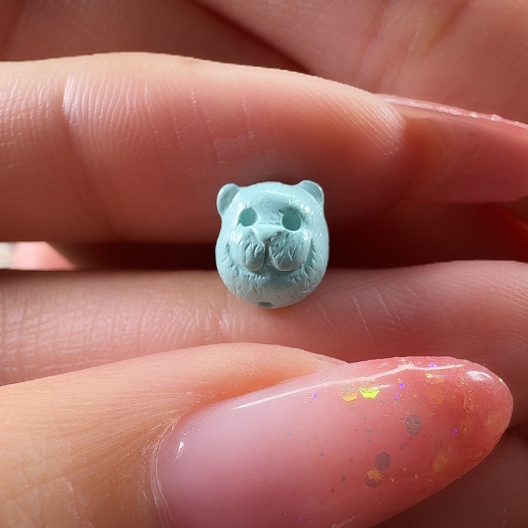 绿松石未镶嵌吊坠(不含链)小熊头