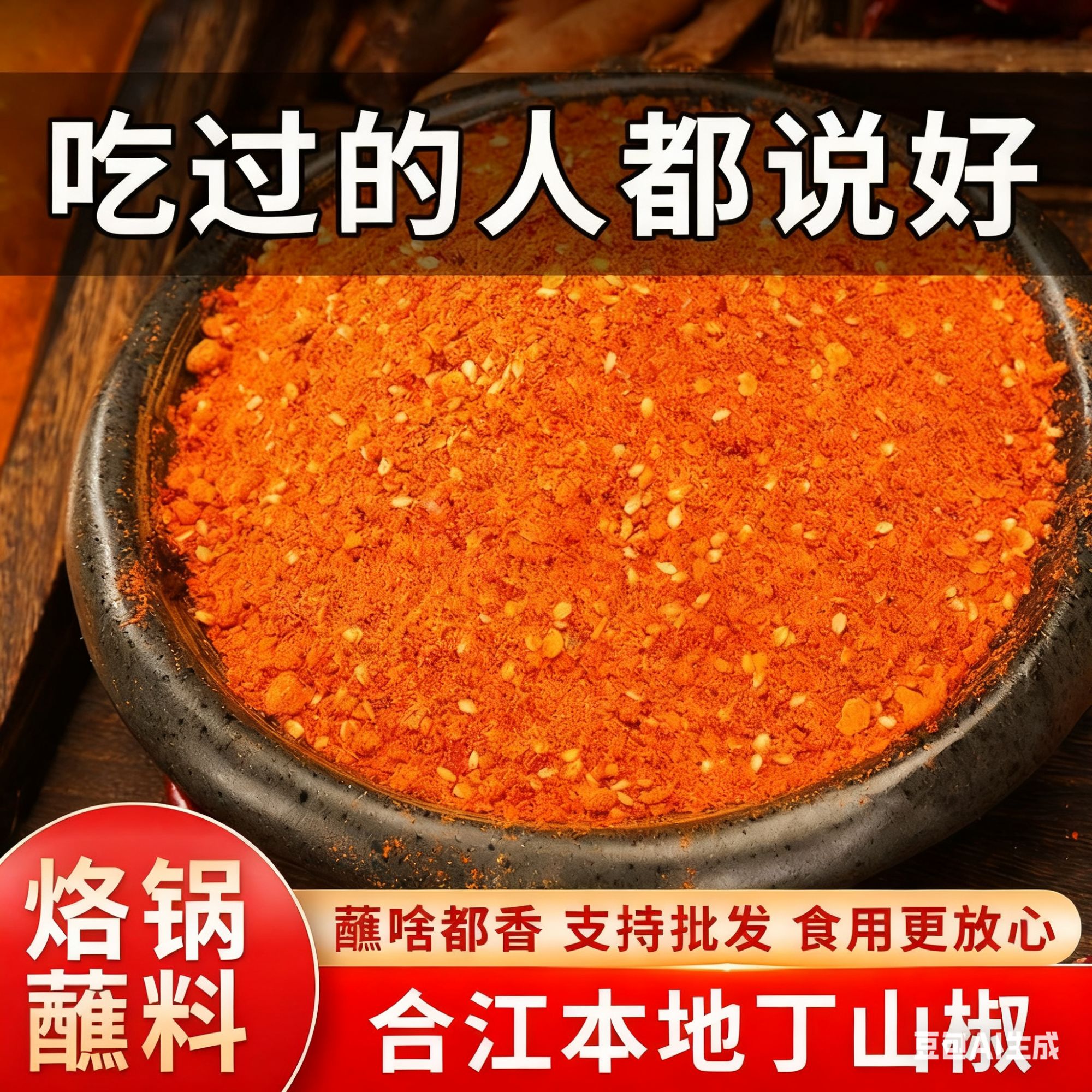 传统工艺五香辣椒面烧烤烙锅蘸料干碟香辣海椒面五香海辣椒粉