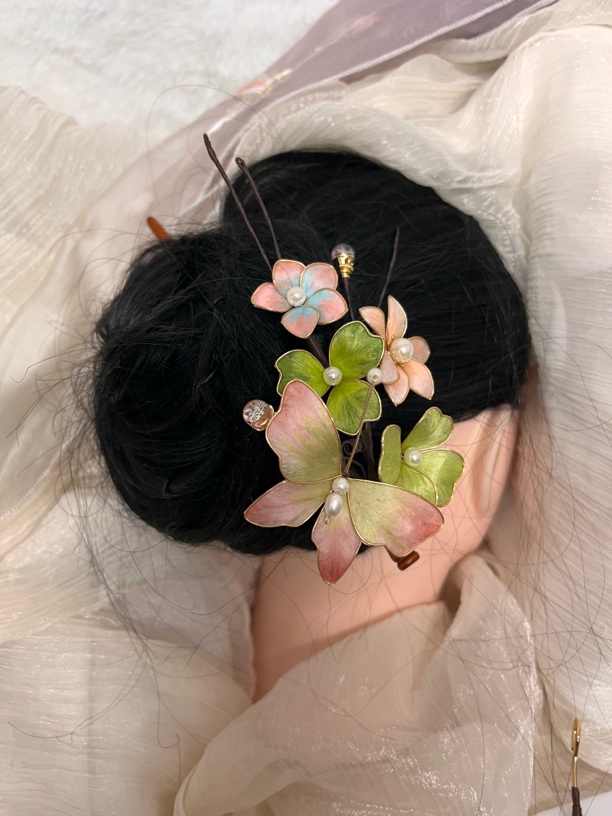 春亦归古风发饰绒花发簪 手工制作默认微瑕