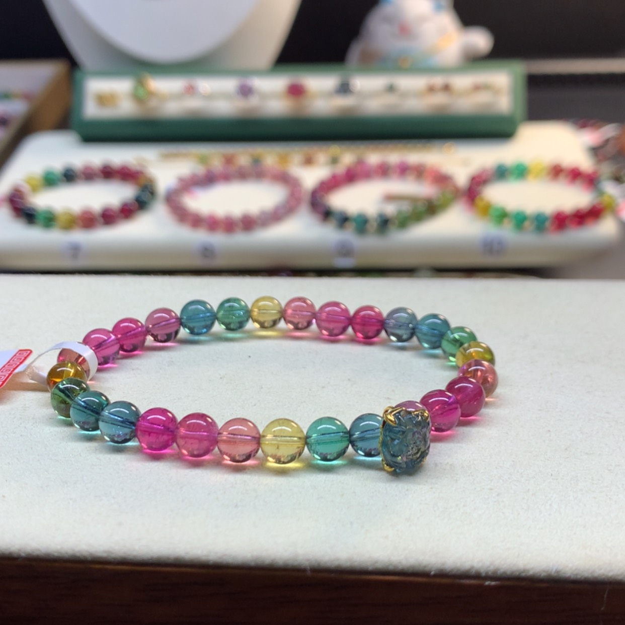 【闪购商品】碧玺手链未镶嵌碧玺荧光色标6.6mm