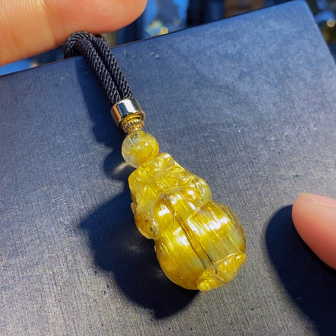 水晶颈饰未镶嵌天然钛晶貔貅吊坠