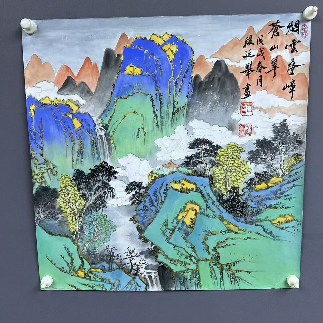 段延举金线山水/绘画/斗方/无装饰/竖幅