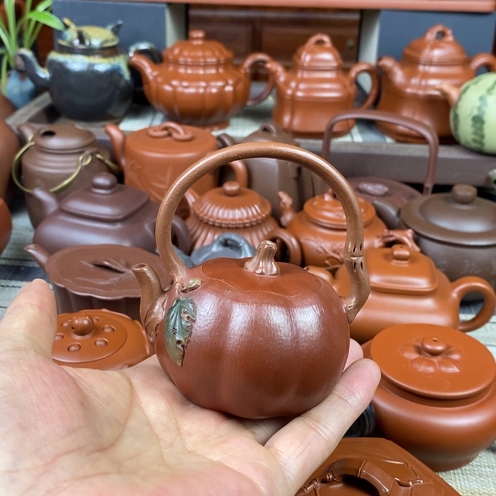 紫砂茶壶南瓜提梁120cc特价促销