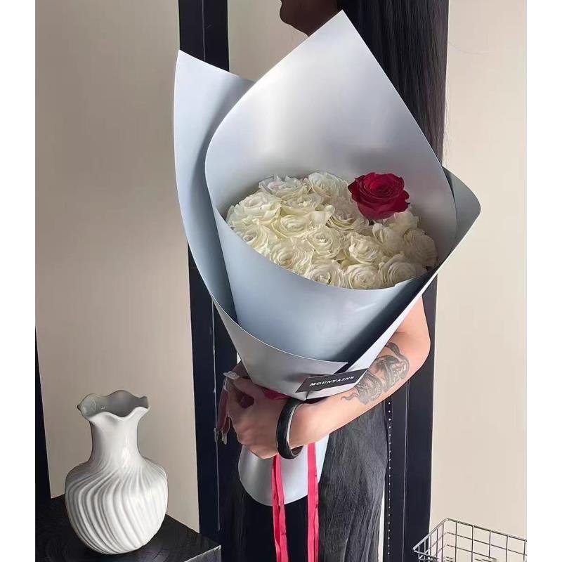 【1帮1】哑银造型纸190克加厚双面时尚花束包装造型纸花店花艺资材