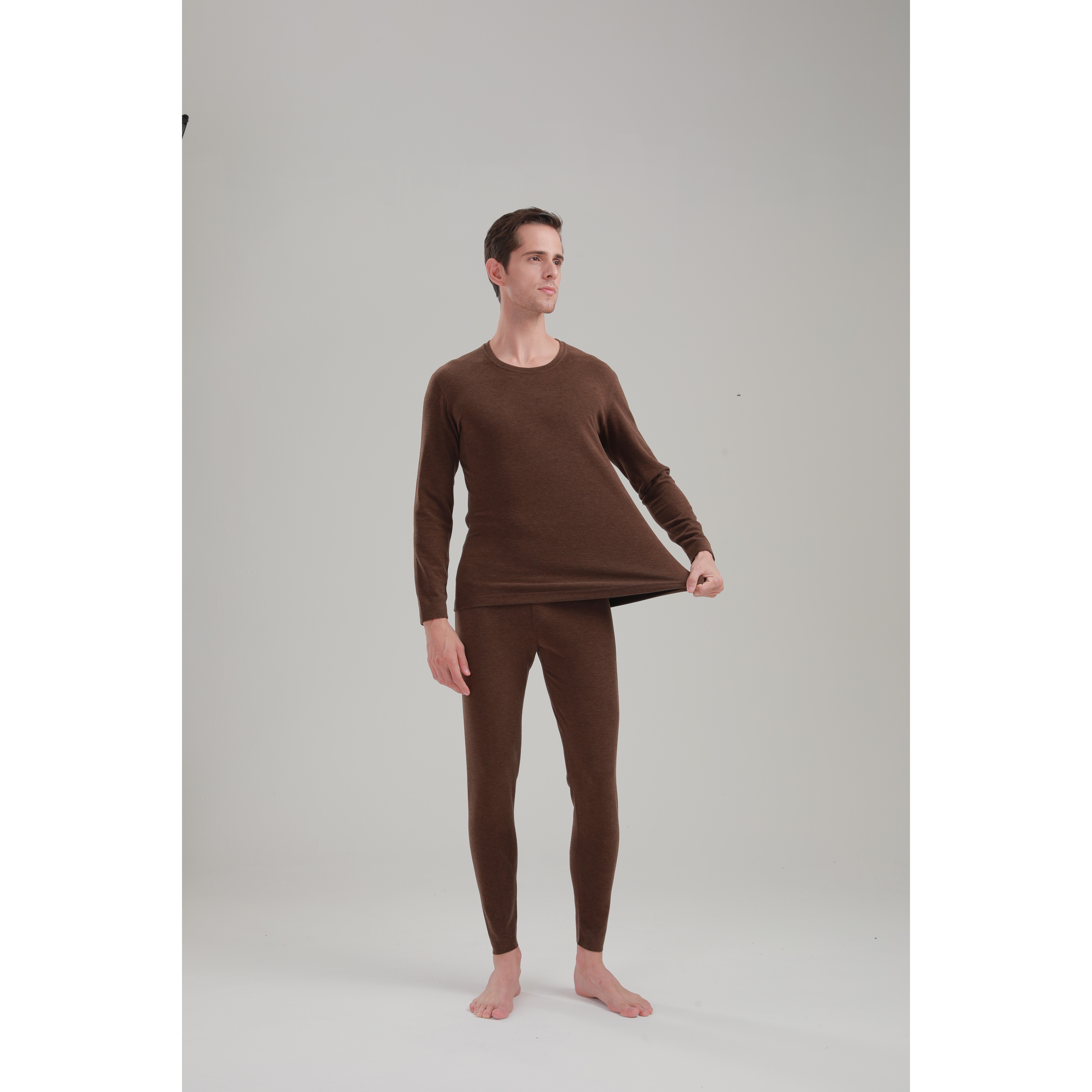 CY5006男士蚕丝羊毛圆领舒适保暖套装【不挑】