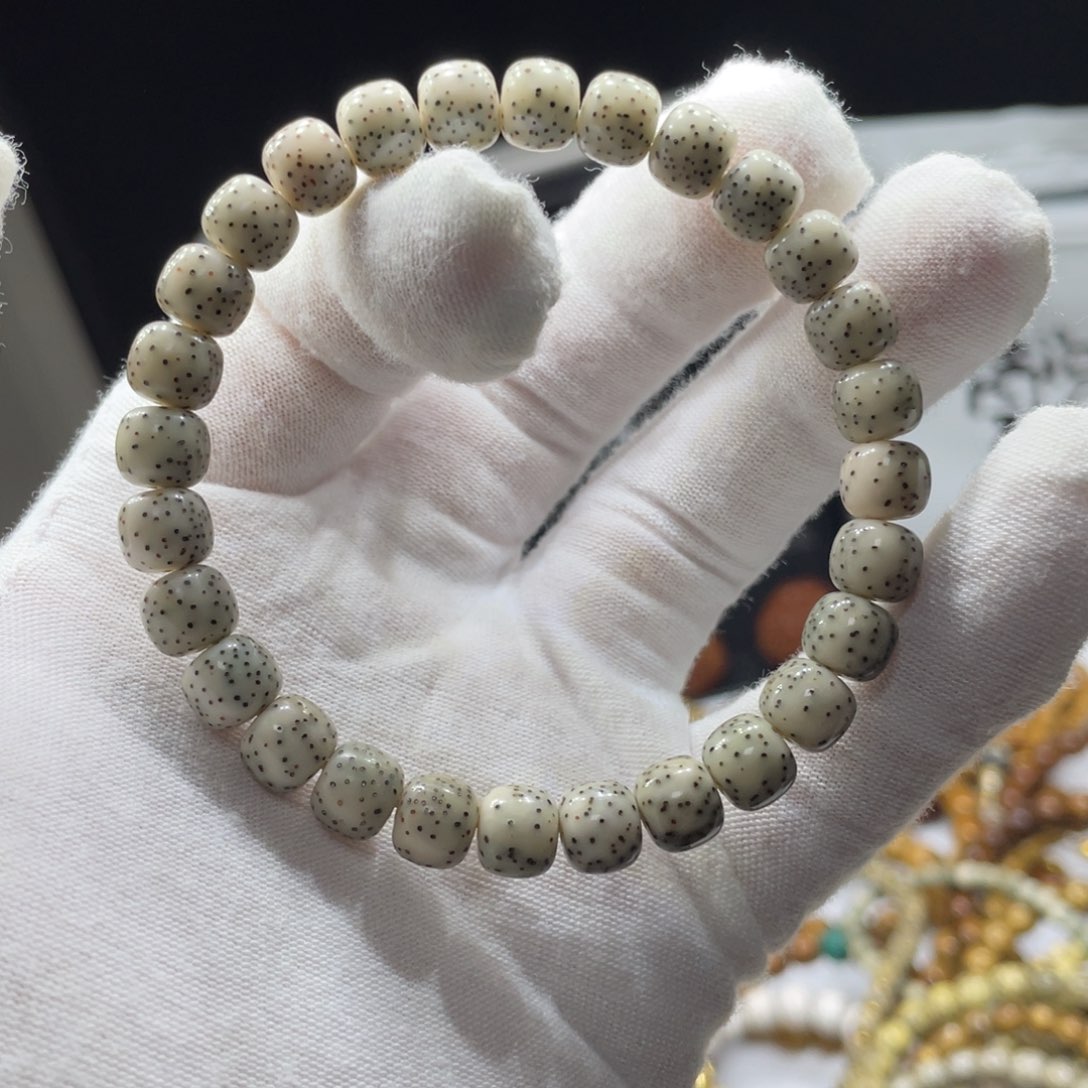 星月菩提手串SS双金款8玉化火龙果