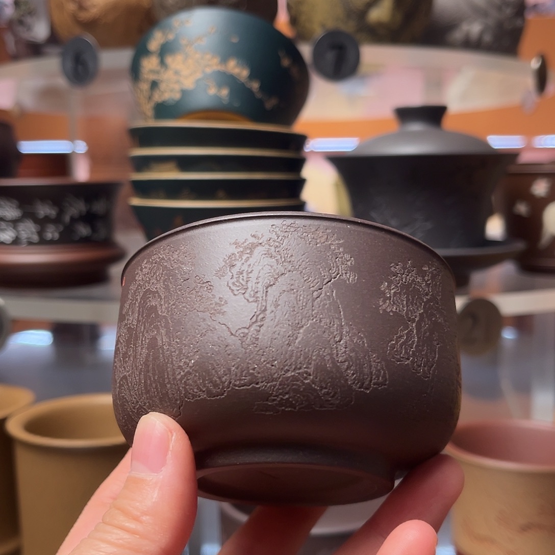 茶杯紫砂天青泥 禅定杯