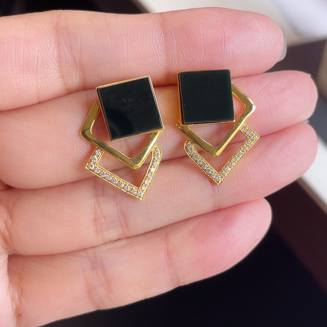 翡翠18K金镶嵌耳饰