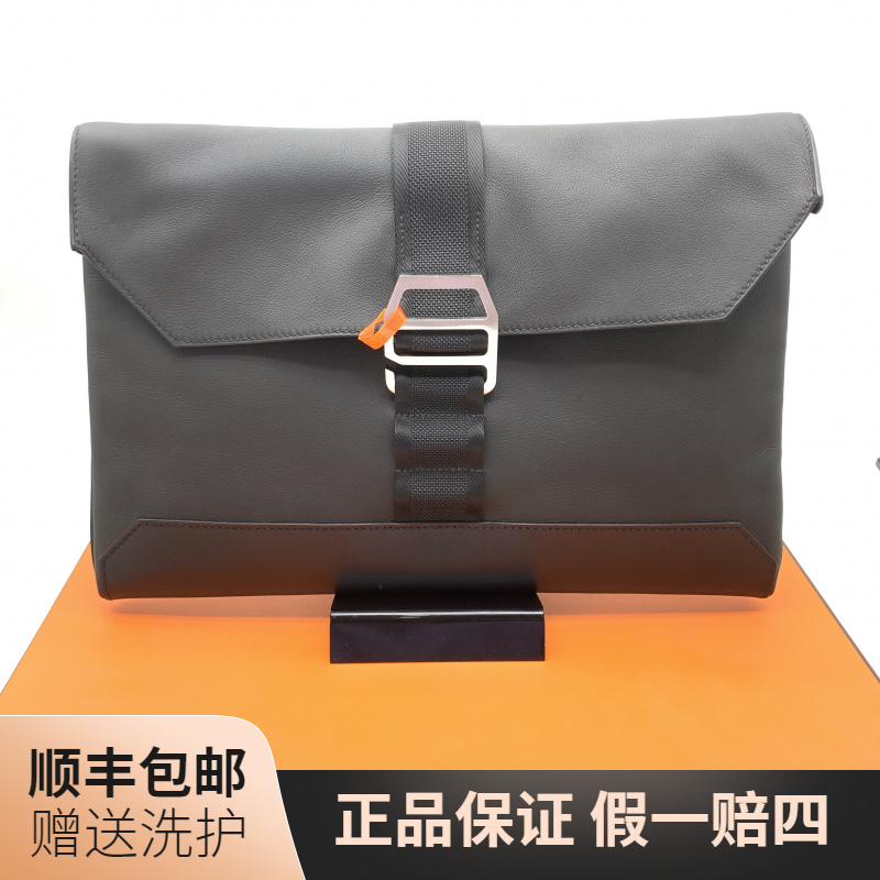 99新 Hermes/爱马仕 爱马仕黑色手拿包/10020294时尚正品男包奢侈