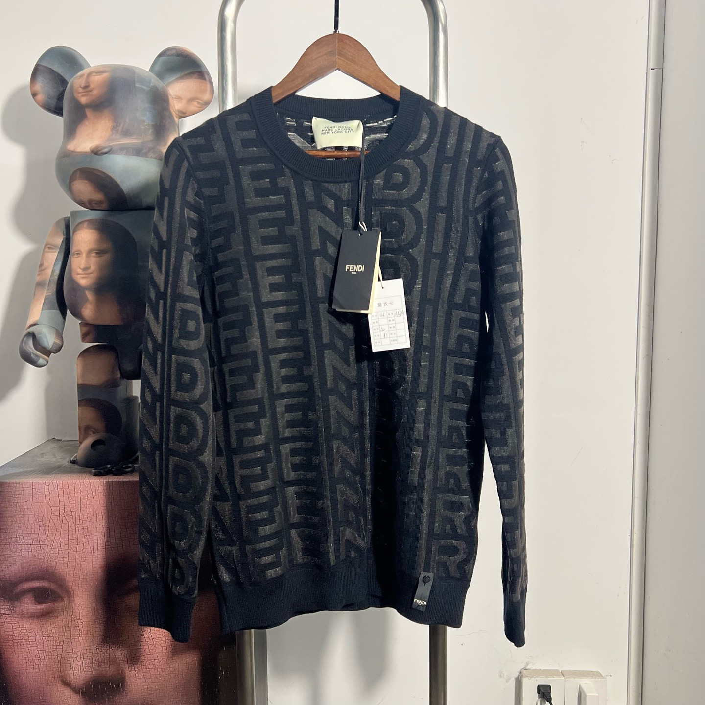 未使用 FENDI/芬迪 满印针织毛衣 AA1508尺码：46 衣长67 胸围50