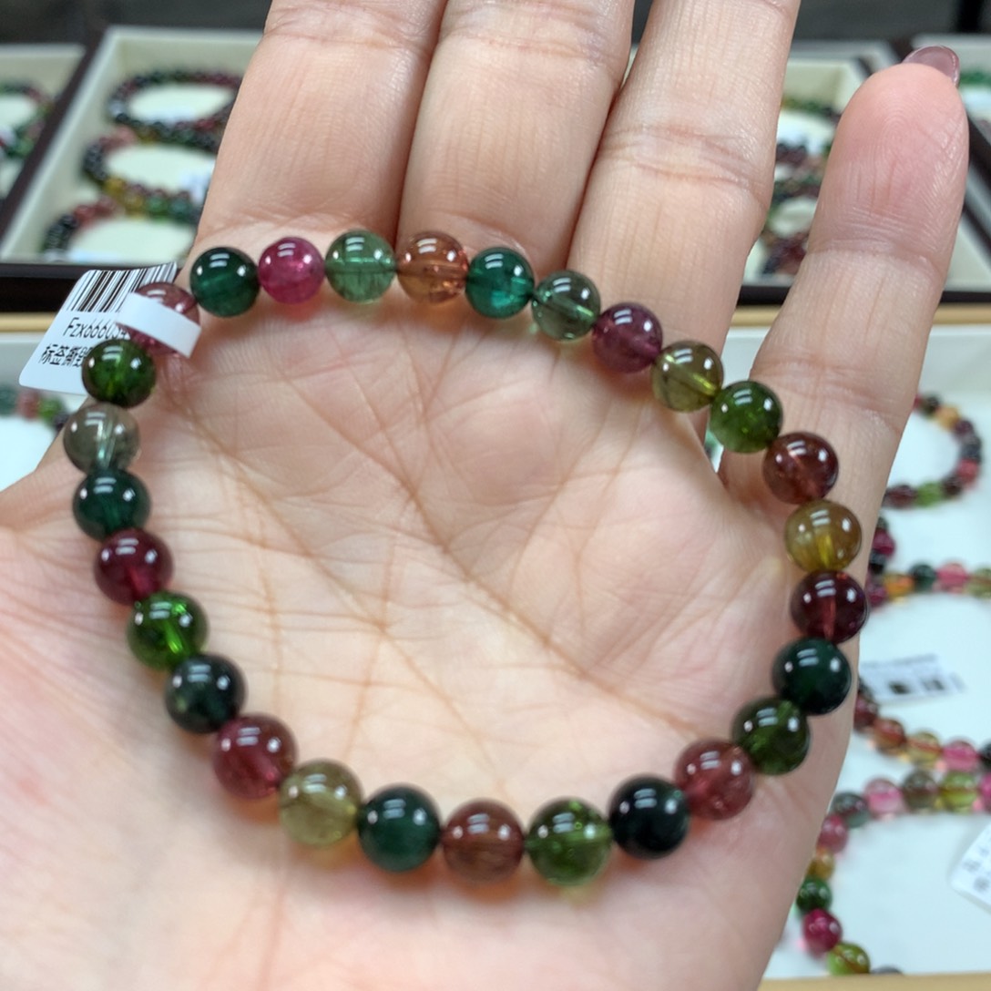 碧玺手链未镶嵌6.8毫米左右