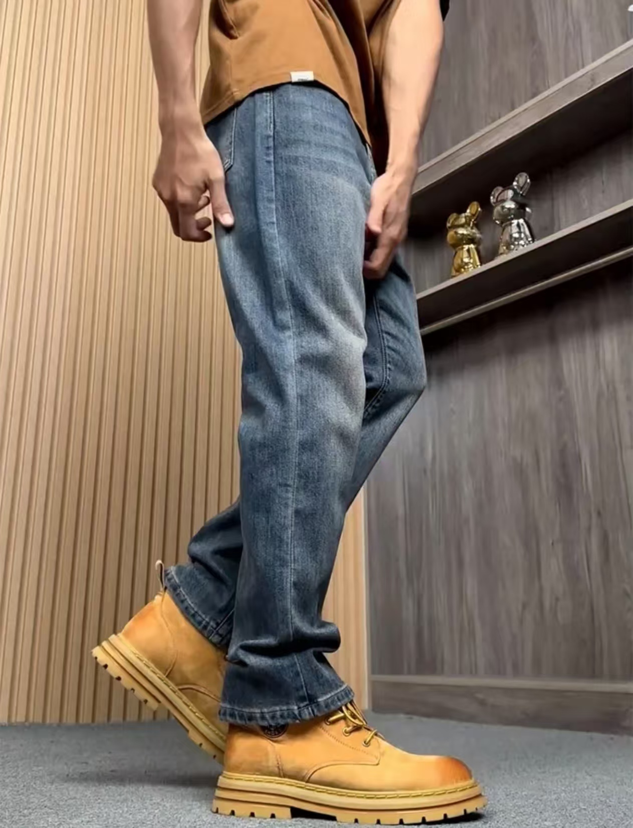 短袖薄款格子日常通用刺绣T恤男子休闲弹力运动春夏