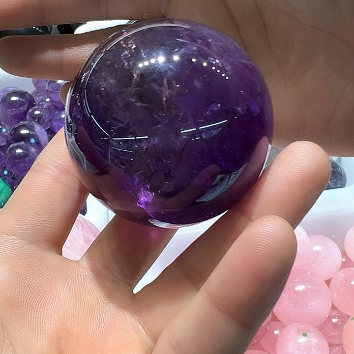 紫晶天然水晶球未镶嵌