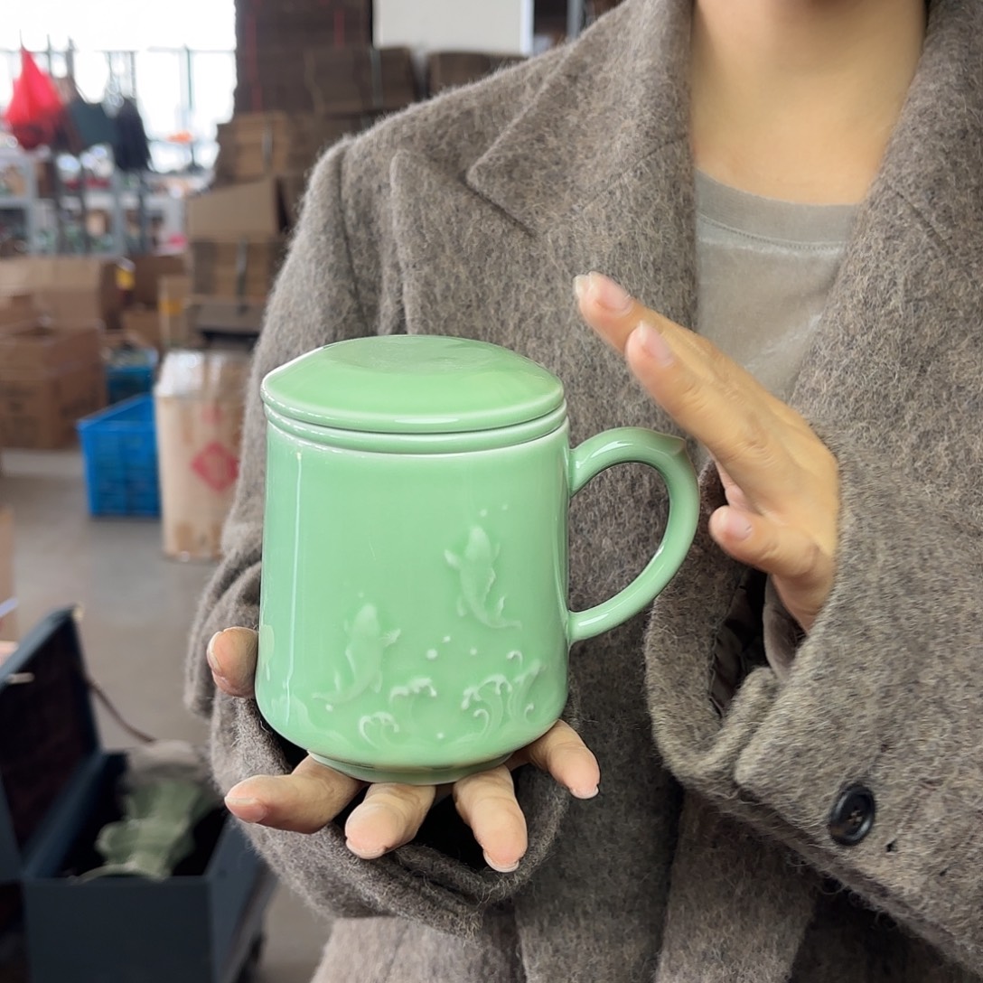 龙泉云间青瓷小米茶器