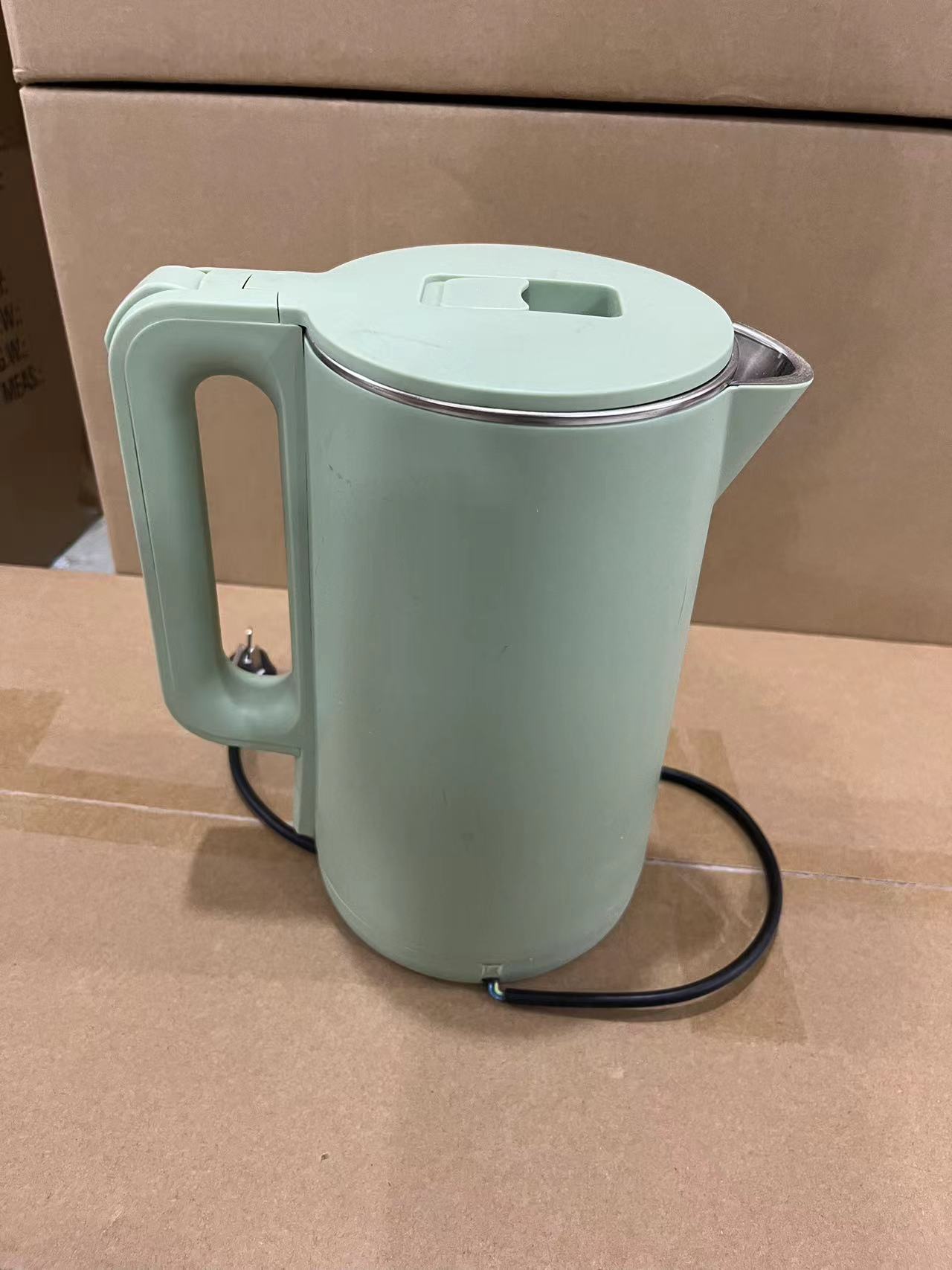 电热水壶家用烧水壶不锈钢内胆自动断电绿色