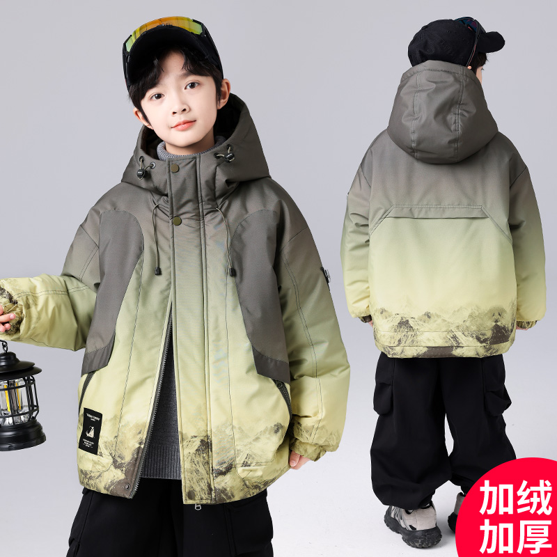 男童秋冬款加绒加厚外套冬季外套中大儿童男孩潮C5184