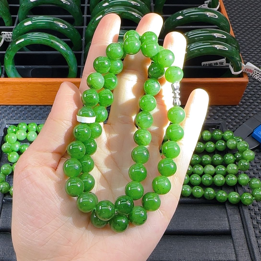 颈饰未镶嵌和田玉碧玉妈妈链卡10