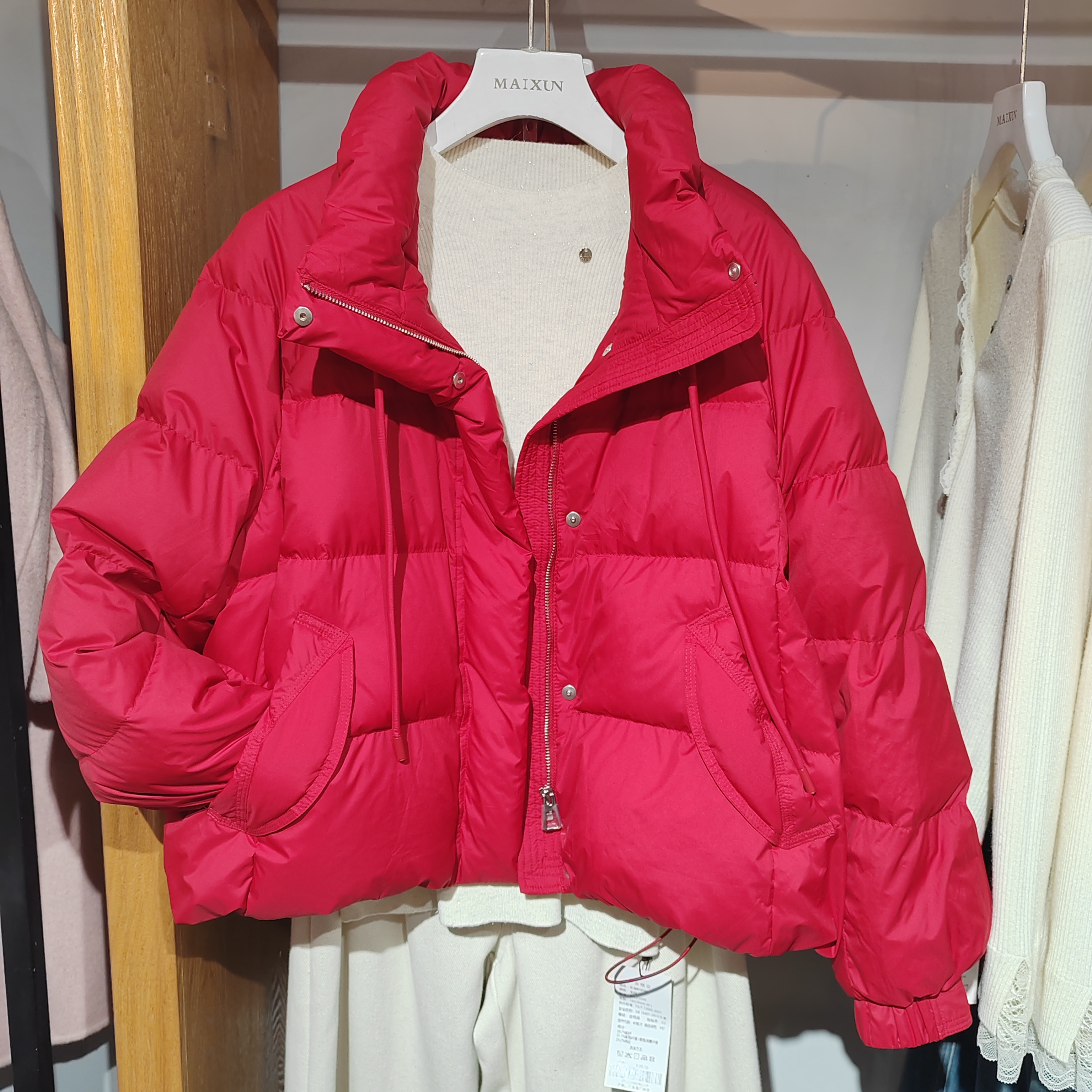 韩系短款立领白鸭绒加厚保暖女冬季羽绒服