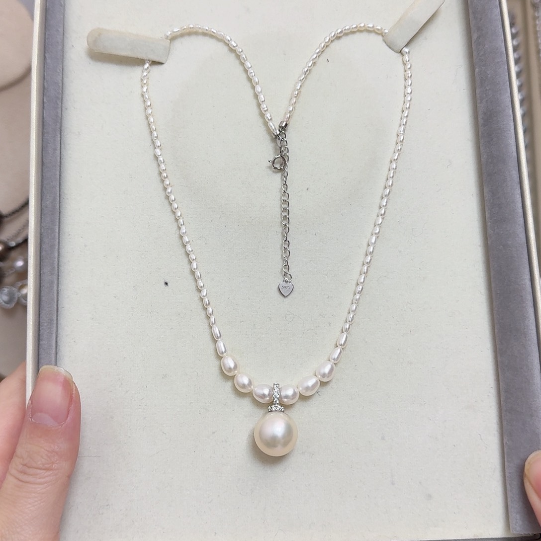 淡水珍珠颈饰银S925镶嵌