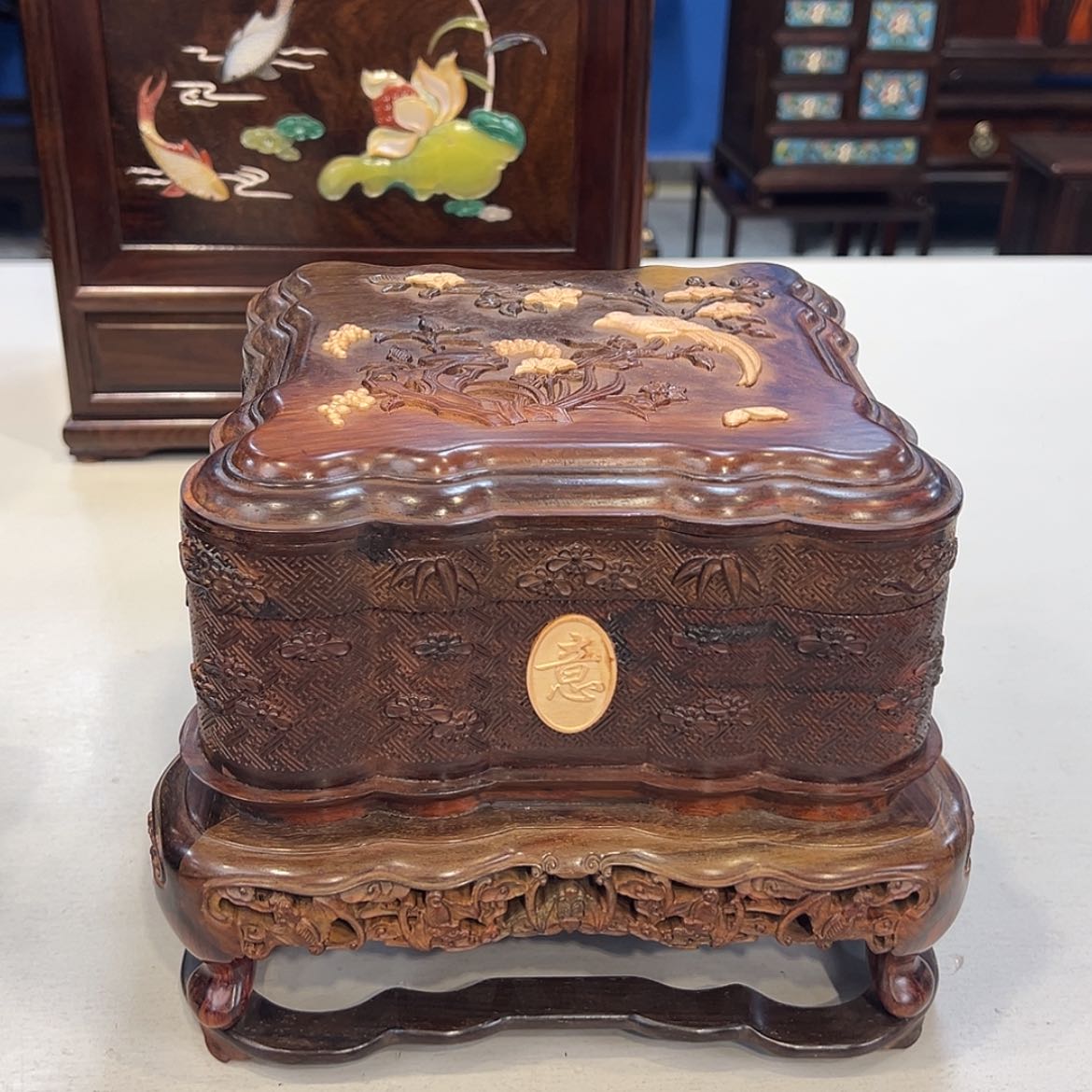 【闪购商品】红酸枝木类成套家具收纳盒