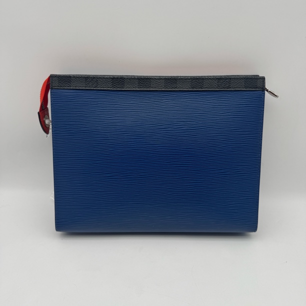 99新 LouisVuitton/路易威登 深蓝色水波纹手拿洗漱包男士2726