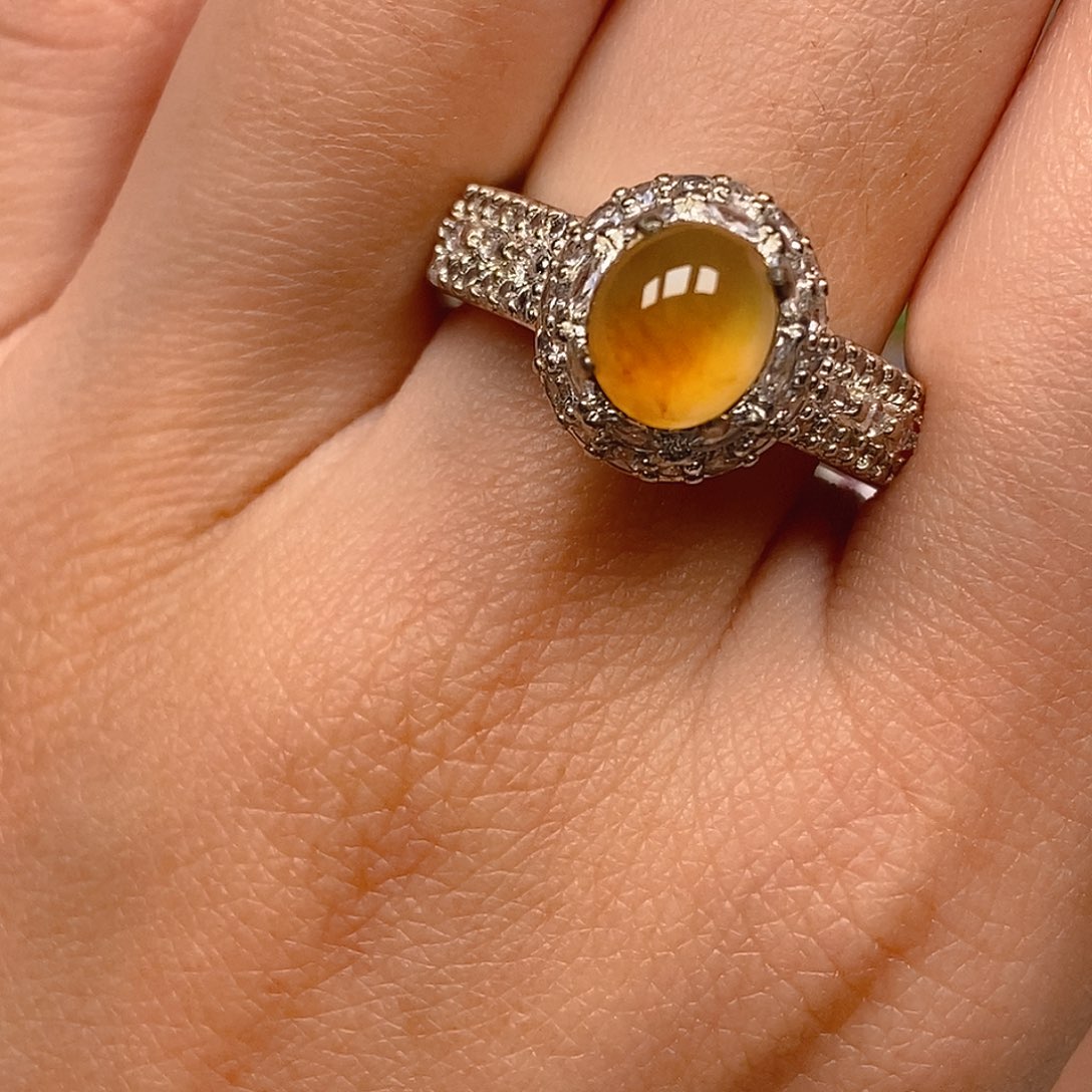 翡翠戒指未镶嵌饭*黄翡