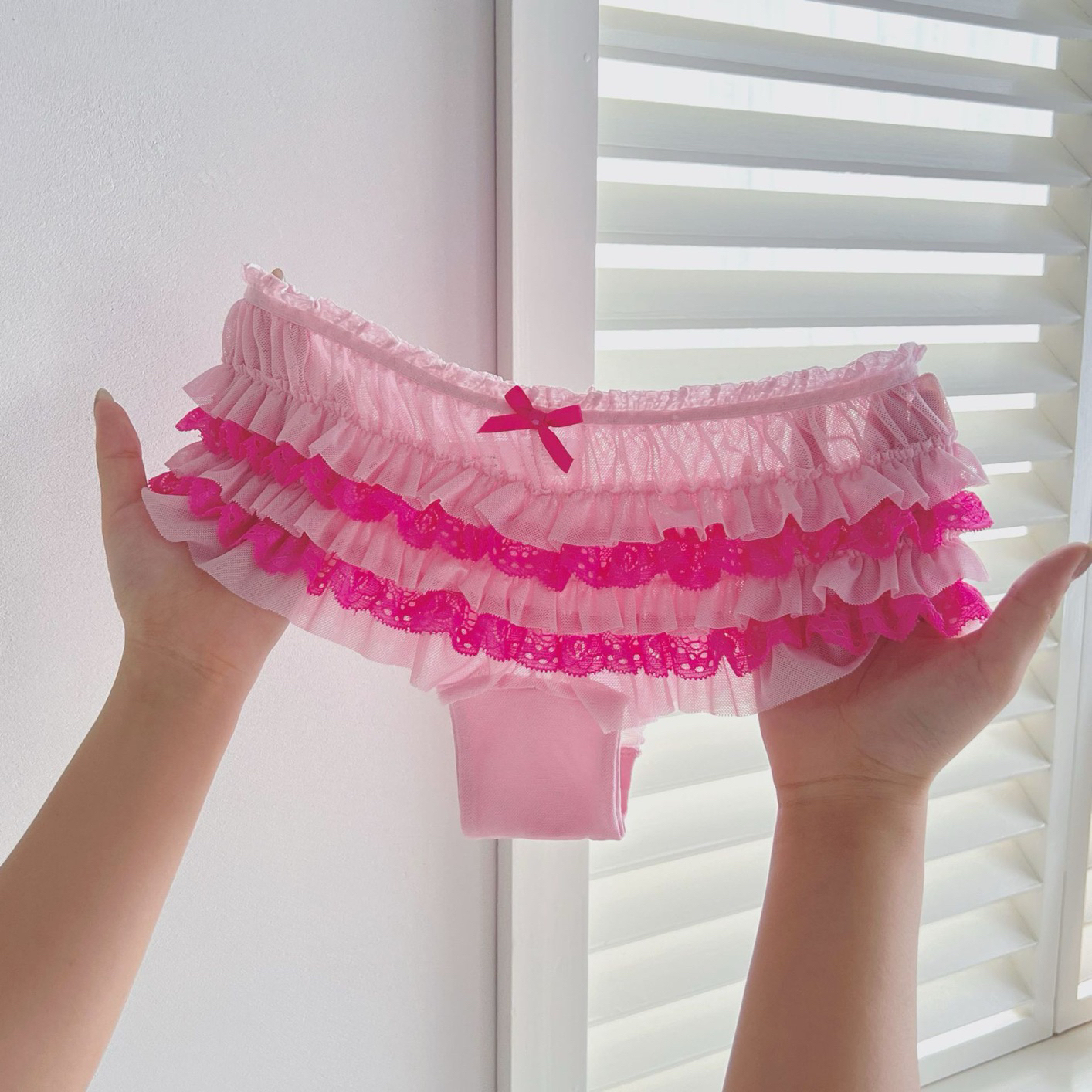 百褶蕾丝内裤女可爱立体荷叶边层层蛋糕三角裤性感纯欲甜美内裤