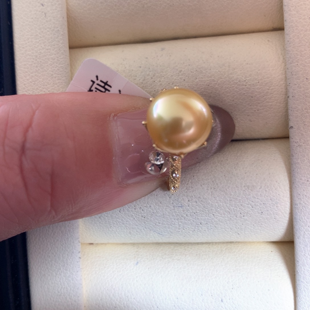 海水珍珠戒指18K金镶嵌