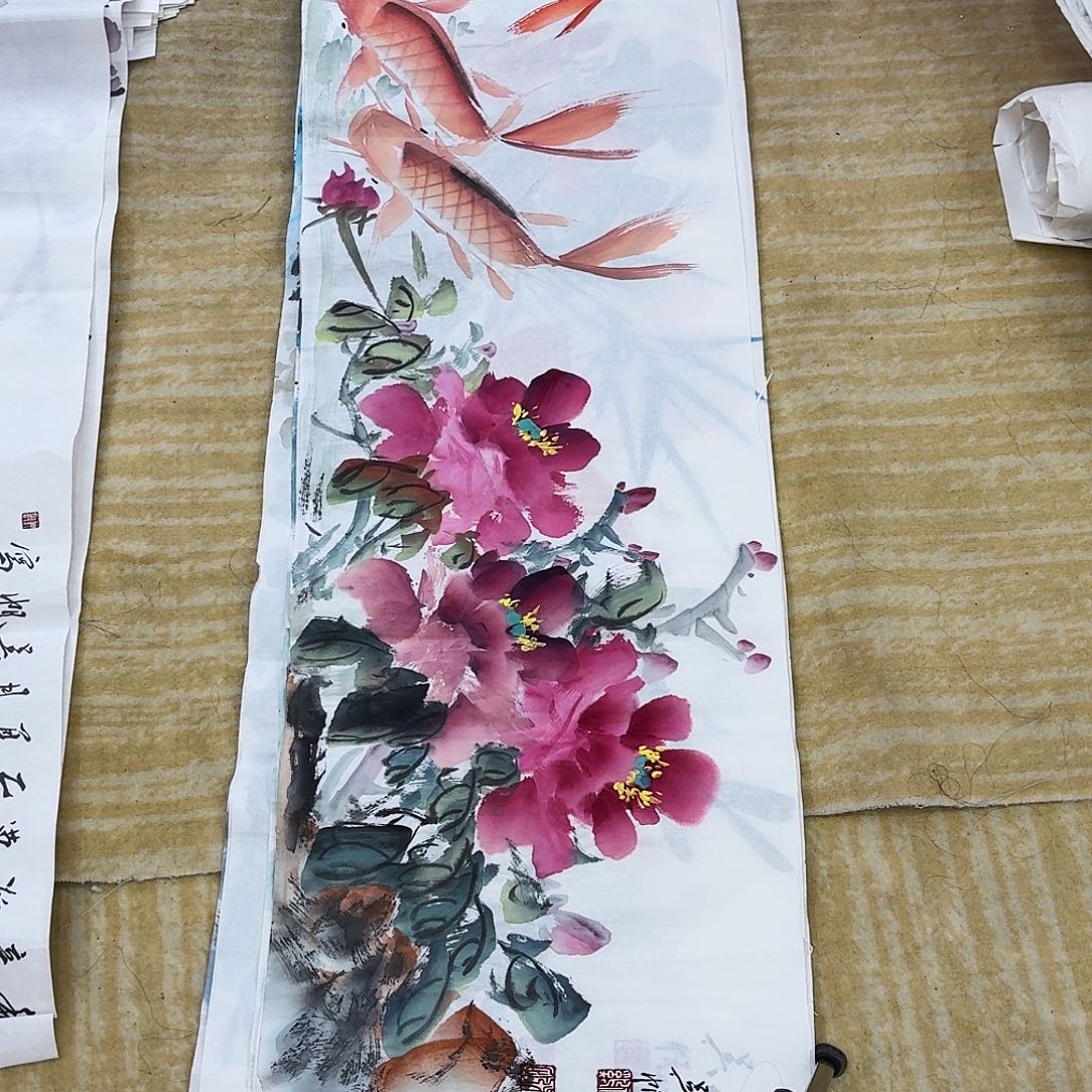 国画四尺对开横幅手绘原稿