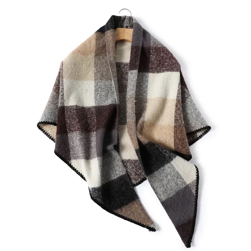 【F32】190x120x120长款三角巾大披肩保暖羊绒围巾女时尚气质百搭