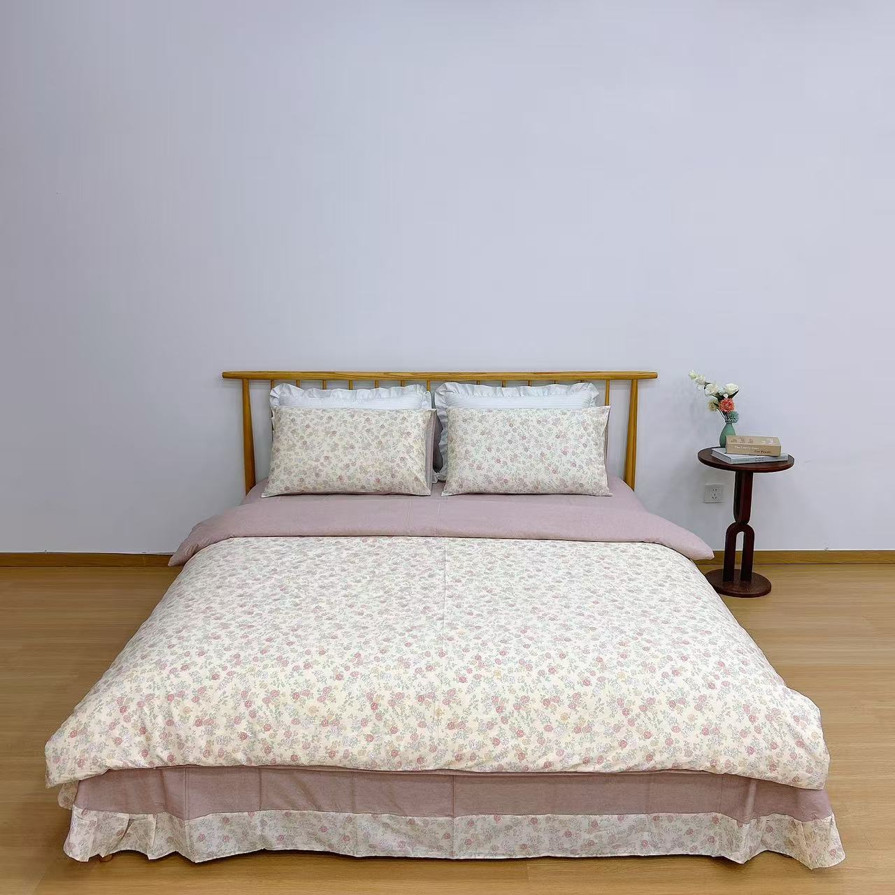 有瑟【爱丽花园】纯棉精梳棉花边款四件套 亲肤柔软透气床品套件