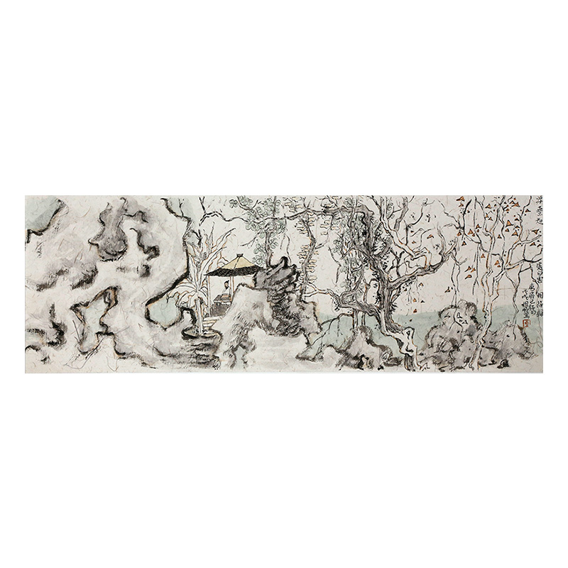 【墨华斋】覃祖威 68x34cm无框 传统国画山水画作品展示 浮世不知处