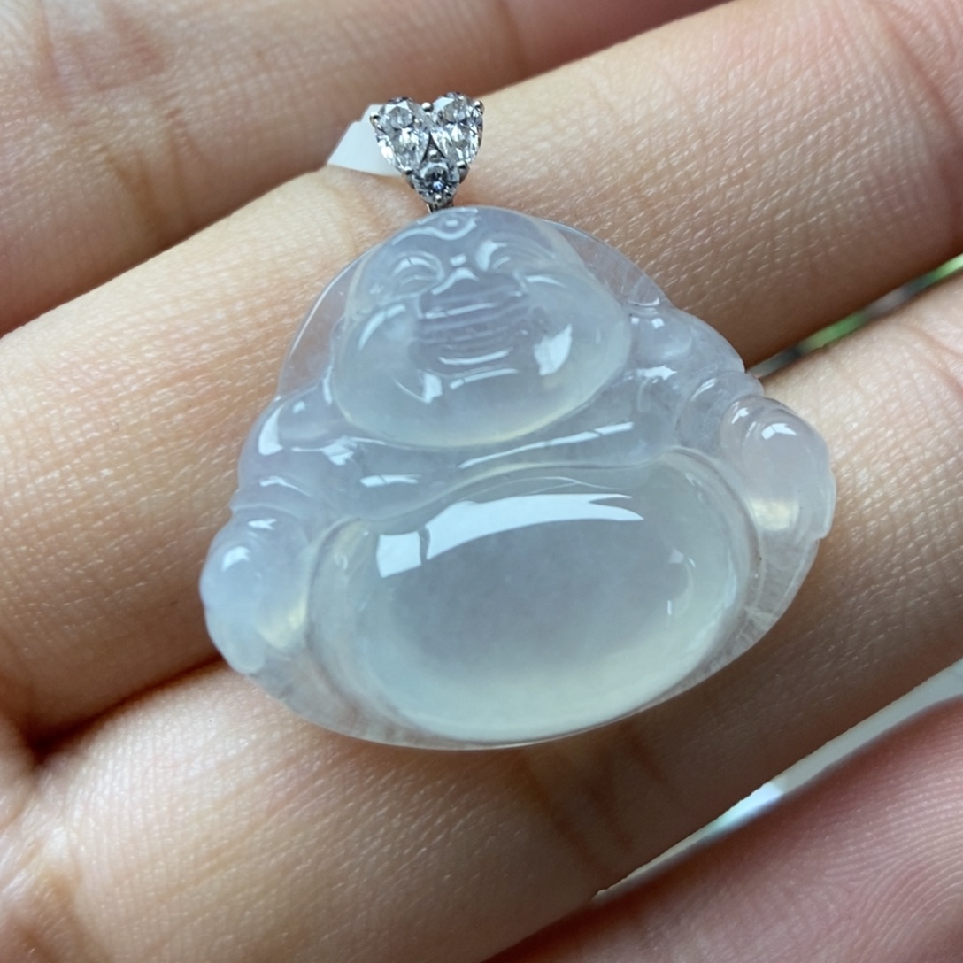 翡翠18K金镶嵌颈饰吊坠