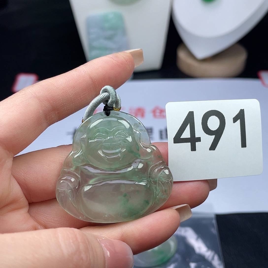 翡翠未镶嵌吊坠(赠链)