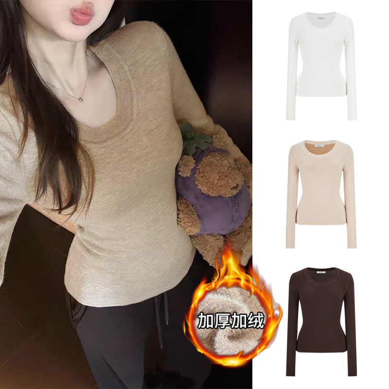 MosesQueen/魔西女王秋冬高级感毛衣修身显瘦纯欲显瘦针织上衣