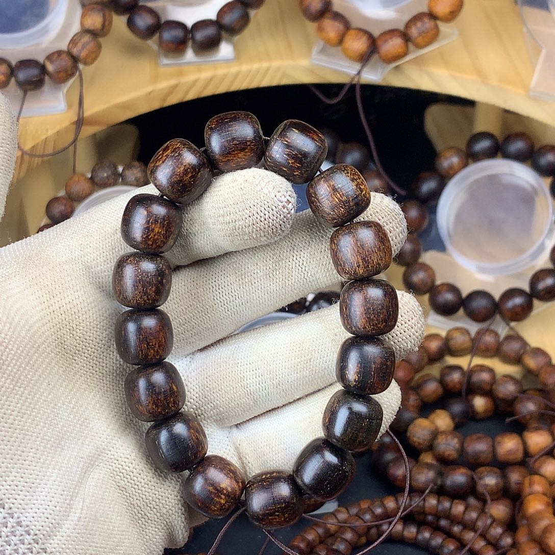 贡木手串/手链1314红黑火焰单圈