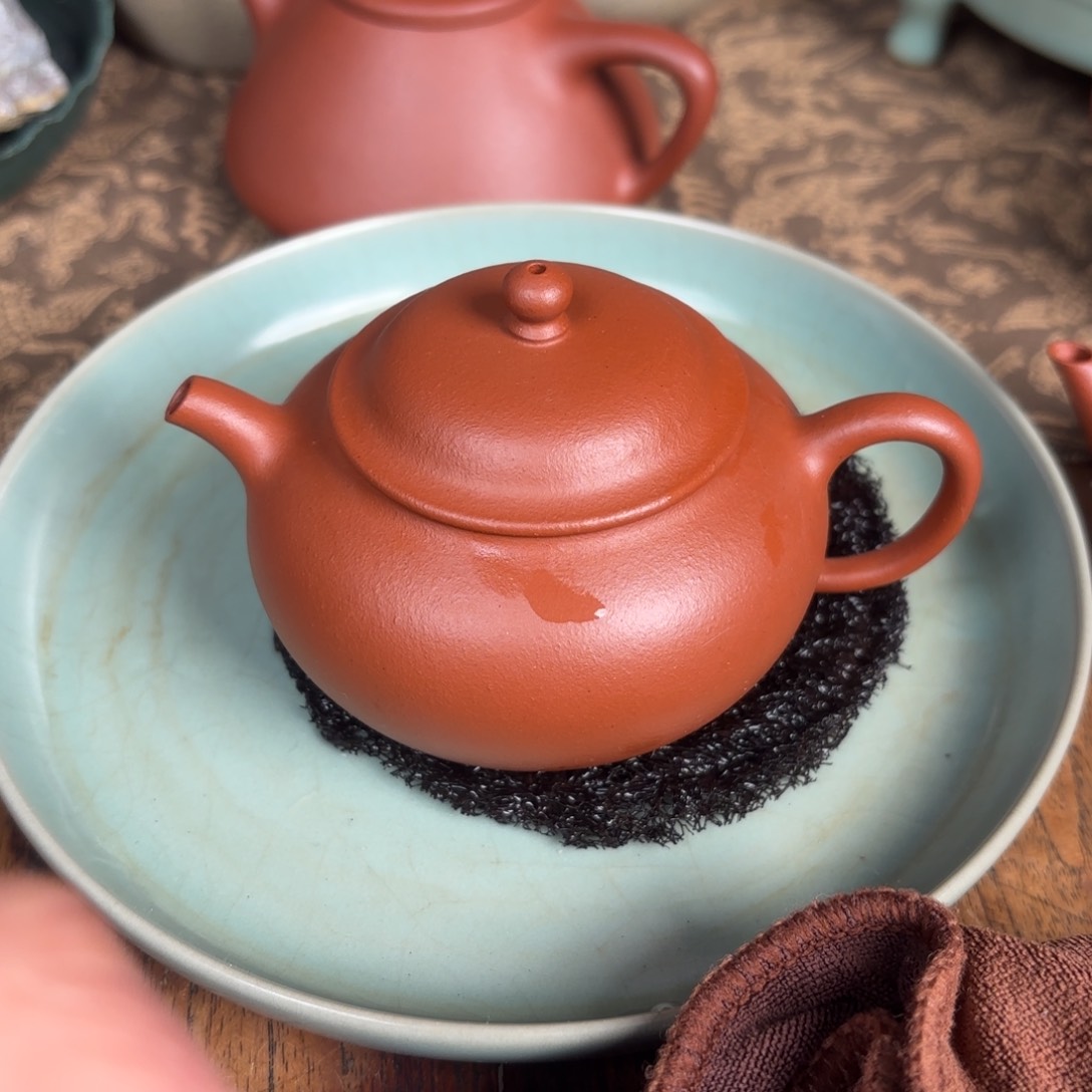 紫砂茶壶用****1小品朱泥矮潘壶