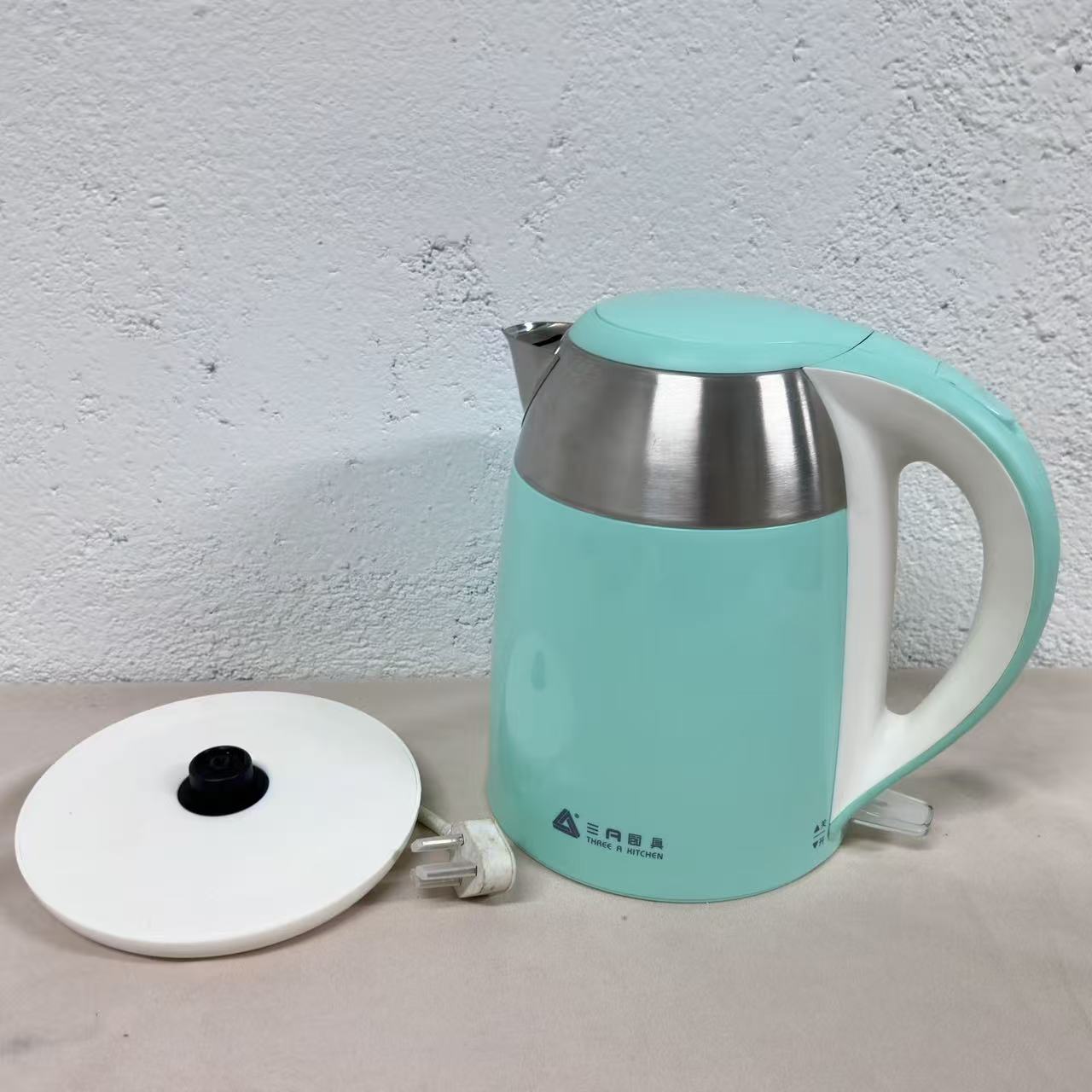 暖熙系列薄荷绿304不锈钢加热热水壶1.7L