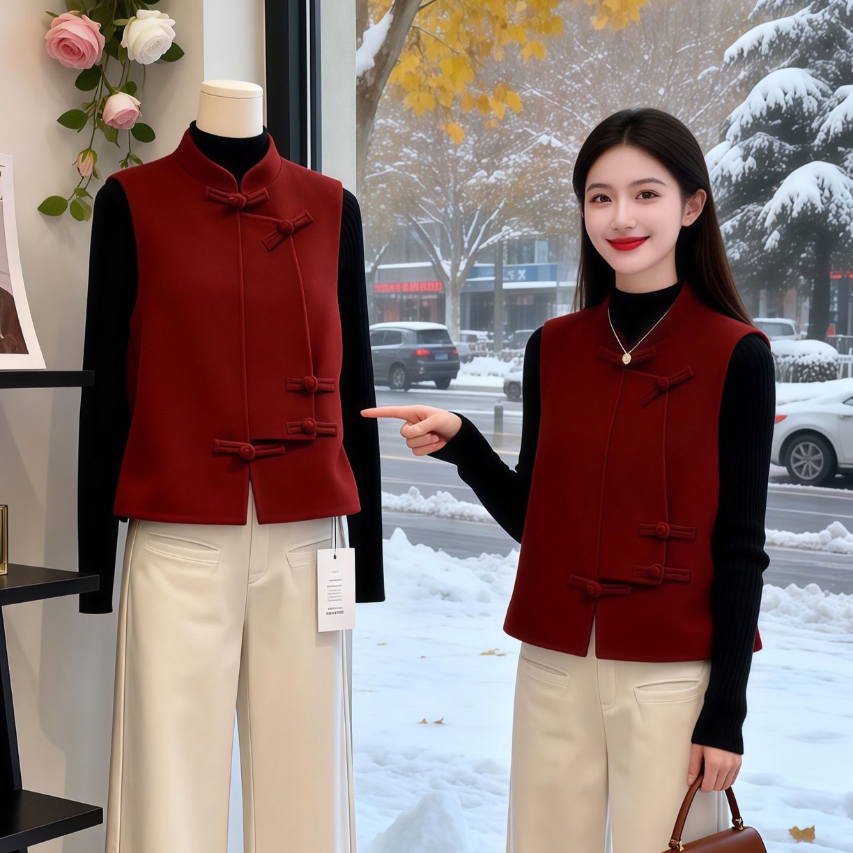 今年流行漂亮毛衣2025新款超温柔气质显瘦名族风气质新中式马甲女