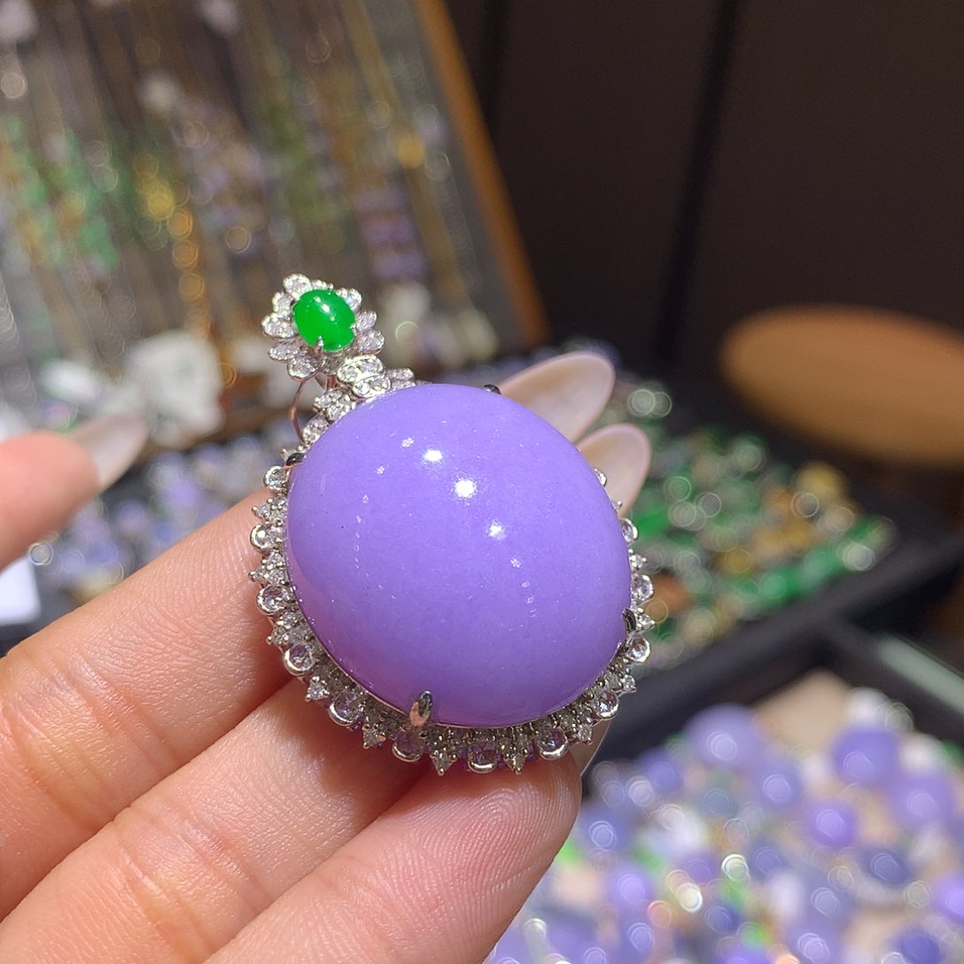 翡翠吊坠(不含链)18K金镶嵌1***3