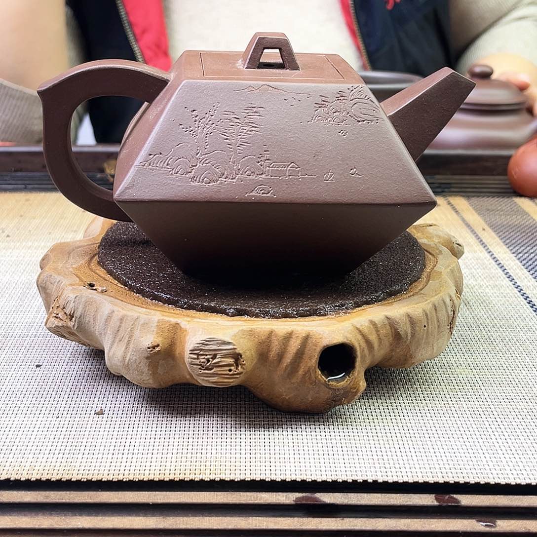 紫砂茶壶宜兴紫砂老紫泥350c c