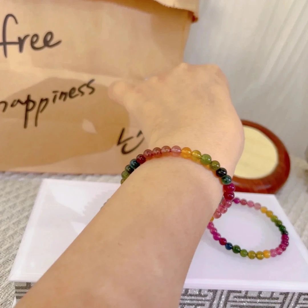 小帅家的珠宝—高品质碧玺卡4毫米手串